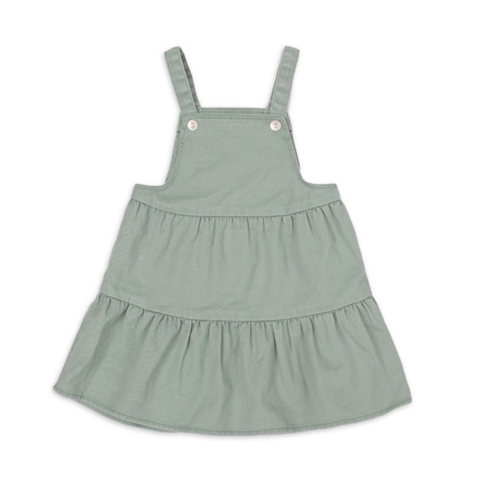 EUC Wonder Nation 2T Skirtall Milie Green denim Dress Snap straps